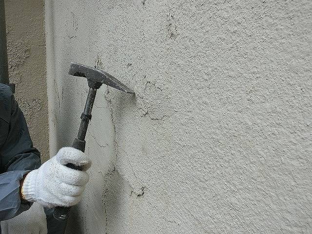 外壁下地補修　塗膜撤去